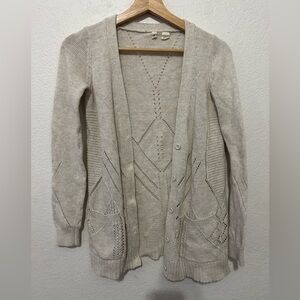 Anthropologie Moth Cashmere Blend Cardigan in tan - Size XS